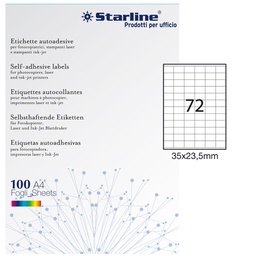 [STL3017] Etichetta adesiva bianca 100fg A4 35x23,5mm (72et/fg STARLINE