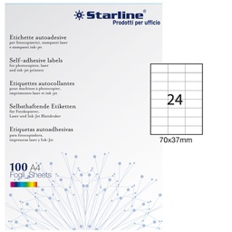 [STL3024] Etichetta adesiva bianca 100fg A4 70x37mm (24et/fg STARLINE