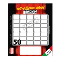 [31077] Etichetta adesiva bianca 20x12mm (10fogli x 50etichette Markin