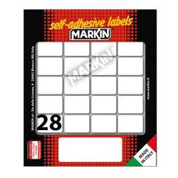 [78200] Etichetta adesiva bianca 27x19mm (10fogli x 28etichette Markin