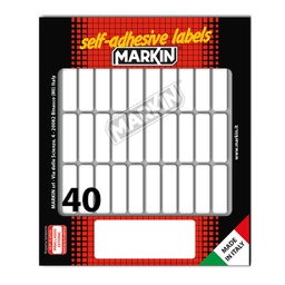[78202] Etichetta adesiva bianca 34x10mm (10fogli x 40etichette Markin
