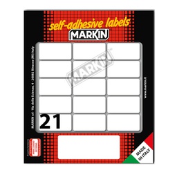 [78205] Etichetta adesiva bianca 37x19mm (10fogli x 21etichette Markin