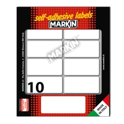 [31106] Etichetta adesiva bianca 56x26mm (10fogli x 10etichette Markin