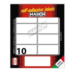 [78213] Etichetta adesiva bianca 56x26mm (10fogli x 10etichette Markin