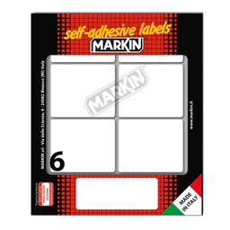[78215] Etichetta adesiva bianca 56x46mm (10fogli x 6etichette Markin