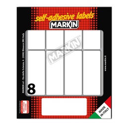 [31111] Etichetta adesiva bianca 70x27mm (10fogli x 8etichette Markin