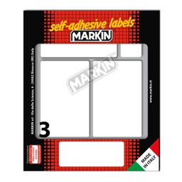 [31115] Etichetta adesiva bianca 83x53mm (10fogli x 3etichette Markin