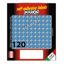[36379] Etichetta adesiva blu tonda D10mm (10fogli x 120etichette Markin