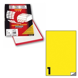 [80168] Etichetta adesiva C/503 giallo fluo 100fg A4 210x297mm (1et/fg Markin