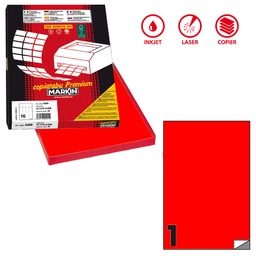 [80171] Etichetta adesiva C/503 rosso fluo 100fg A4 210x297mm (1et/fg Markin