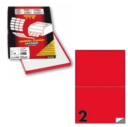 [80175] Etichetta adesiva C/509 rosso fluo 100fg A4 210x148,5mm (2et/fg Markin