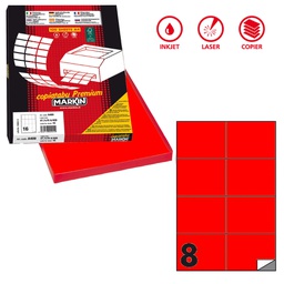 [80179] Etichetta adesiva C/512 rosso fluo 100fg A4 105x74,25mm (8et/fg Markin