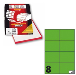 [80178] Etichetta adesiva C/512 verde fluo 100fg A4 105x74,25mm (8et/fg Markin