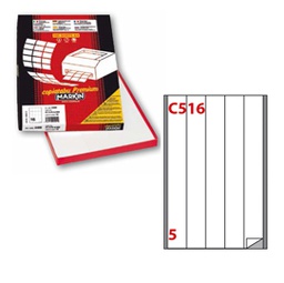 [31145] Etichetta adesiva C/516 bianca 100fg A4 40x297mm (5et/fg Markin