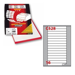 [31141] Etichetta adesiva C/528 bianca100fg A4 145x17mm c/angoli arrot. (16et/fg Markin