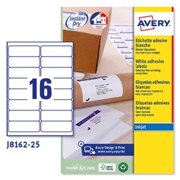 [45191] Etichetta adesiva J8162 bianca 25fg A4 99,1x33,9mm (16et/fg inkjet Avery
