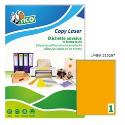 [53669] Etichetta adesiva LP4F arancio fluo 70fg A4 210x297mm (1et/fg Tico