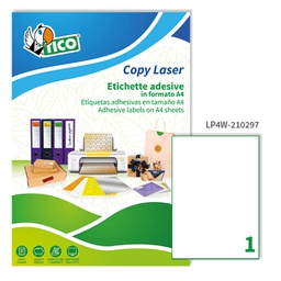[83224] Etichetta adesiva LP4W bianca 100fg A4 210x297mm (1et/fg Tico