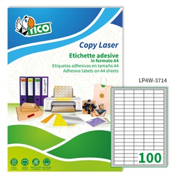 [66823] Etichetta adesiva LP4W bianca 100fg A4 37x14mm (100et/fg Laser Tico