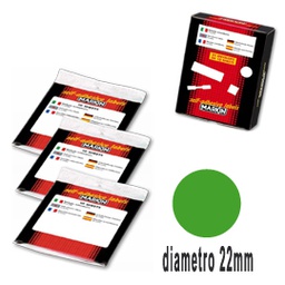[36614] Etichetta adesiva verde tonda D22mm (10fogli x 30etichette Markin