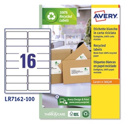 [53133] Etichette in carta riciclata bianca - 99,1x33,9mm - Laser - 100 fg Avery