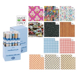 [57455] EXPO 50 ROTOLI CARTARIVESTO REX58 LAVABILE 50X500CM ASSORTITI