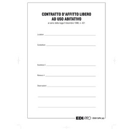 [54933] FASCICOLO CONTRATTO DI LOCAZIONE LIBERO 29,7X21 E5513N