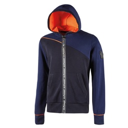 [94214] Felpa con cappuccio Jupiter taglia XL blu arancione U-Power