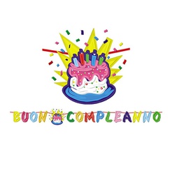 [94858] Festone in cartoncino 6mt Buon compleanno Torta Big Party