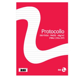 [71066] FOGLI PROTOCOLLO A4 60gr 20fg 1rigo BM