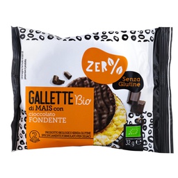 [95149] Gallette di mais ricoperte di cioccolato fondente 32gr Zer -stagionale