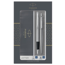 [95960] Gift Set DUO Jotter stainless steel CT sfera+stilografica M Parker