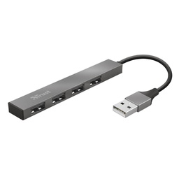 [91166] Hub Mini USB a 4 porte in alluminio Halyx -Trust