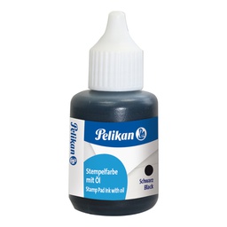 [38979] INCHIOSTRO NERO X TIMBRI METALLO C/OLIO 30ML PELIKAN