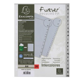 [94272] Intercalare Alfabetico in PP riciclato A-Z grigio A4 Exacompta