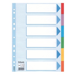 [86579] Intercalare cartoncino 6 tasti colorati - f.to A4 Esselte