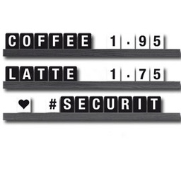 [80266] Kit Mensola portamessaggi Nero + 169 tessere Letter Board Securit