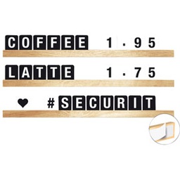 [80265] Kit Mensola portamessaggi Teak + 169 tessere Letter Board Securit