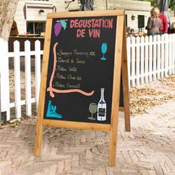 [71638] LAVAGNA TEAK A CAVALLETTO 69x125cm SANDWICH Securit