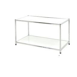 [71286] LIBRERIA 2 RIPIANI ACCIAIO/BIANCO 80x40cm - H40,5cm Easy System