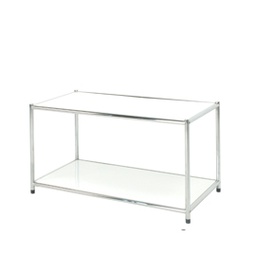 [71286] LIBRERIA 2 RIPIANI ACCIAIO/BIANCO 80x40cm - H40,5cm Easy System