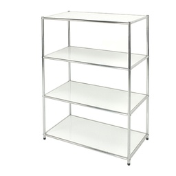 [71288] LIBRERIA 4 RIPIANI ACCIAIO/BIANCO 80x40cm - H120cm Easy System