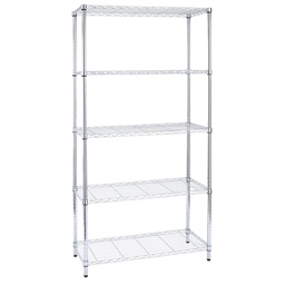 [64737] LIBRERIA 5 RIPIANI IN ACCIAIO CROMATO 36x90cm - H177cm ARCHIMEDE LIGHT