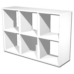 [74425] LIBRERIA 6 CASELLE 104x29,2cm-H69,8cm BIANCO - RAINBOW