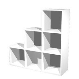[74429] LIBRERIA 6 CASELLE a SCALARE 104x29,2cm-H103,9cm BIANCO - RAINBOW