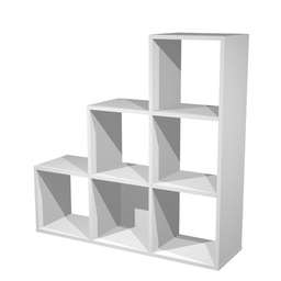 [74431] LIBRERIA 6 CASELLE a SCALARE 104x29,2cm-H103,9cm GRIGIO ALLUMINIO - RAINBOW