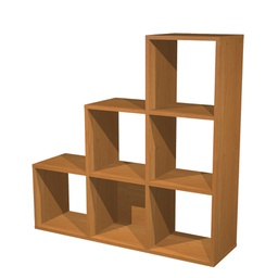 [74430] LIBRERIA 6 CASELLE a SCALARE 104x29,2cm-H103,9cm NOCE CHIARO - RAINBOW