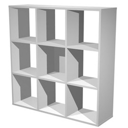 [74435] LIBRERIA 9 CASELLE 104x29,2cm-H103,9cm GRIGIO ALLUMINIO - RAINBOW