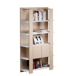 [86663] Libreria alta a 5 ripiani 100X38,6cm H198cm BIANCO/ROVERE - Concept