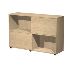 [89575] Libreria bassa a 2 ripiani ante scorr. 120X35cm H79cm ROVERE/ROVERE - Tetris